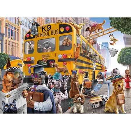 Puzzle autobuzul scolar al animalelor 150 piese